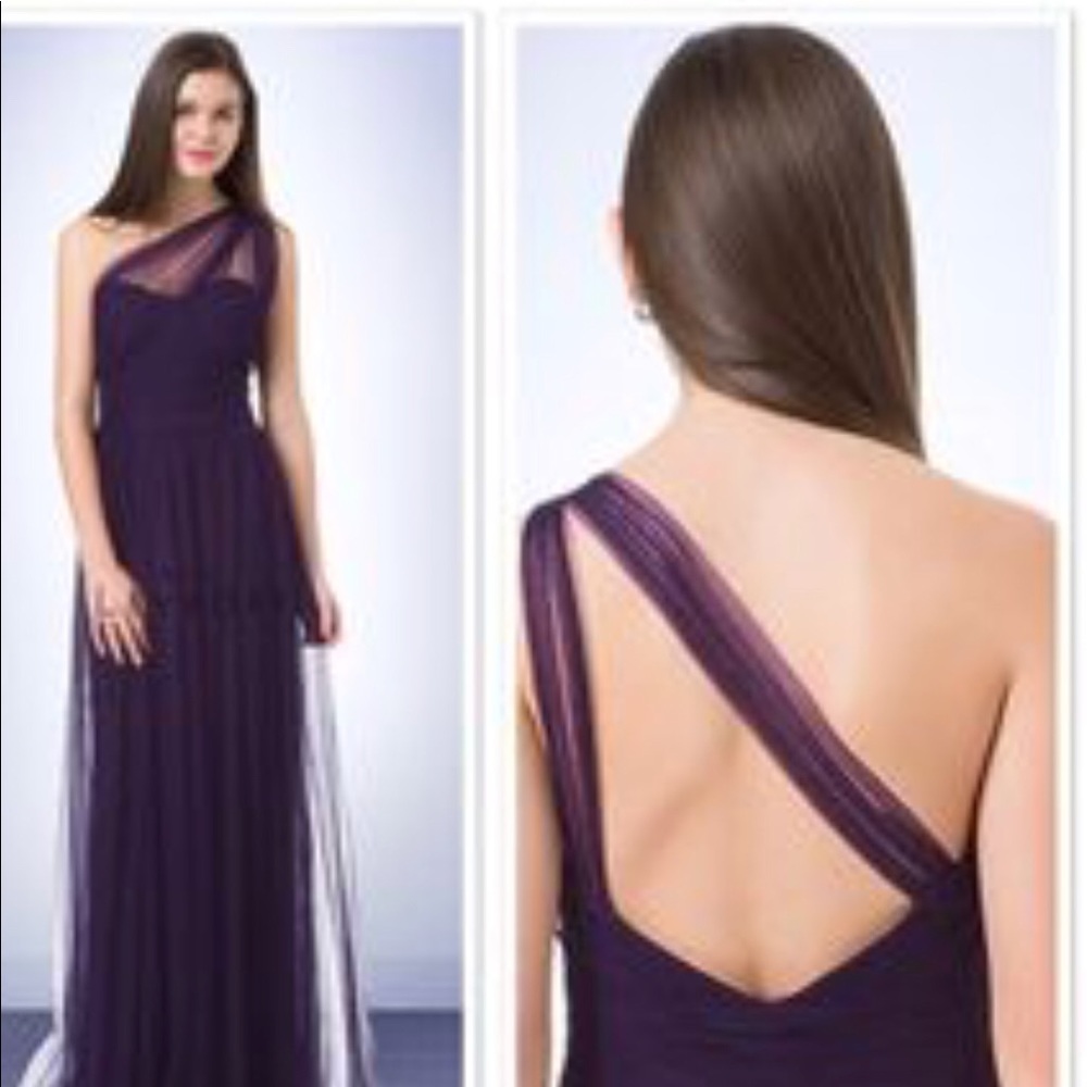 NWT Plum Purple One Shoulder Formal Gown